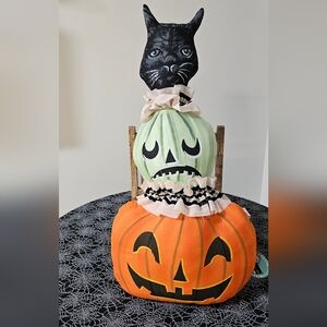 Halloween Salem Cat Zombinaland Decorative Pillow Tracy Scheff Hand Painted